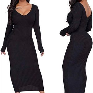 New Amazon Black Midi Dress